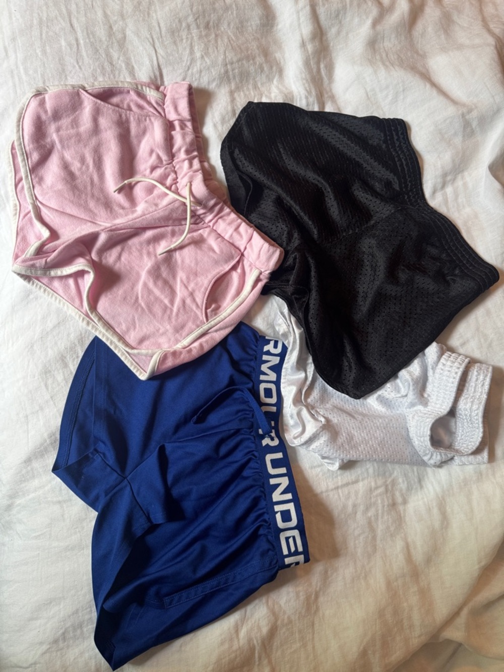 Under Armour Blue, old navy Pink, Black & White Athletic Shorts  girls size 8-10